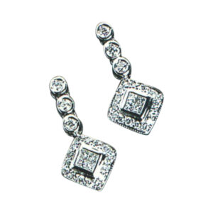 Elegant Gemstone Earrings A Trio of 8P, 6R, and 32R Gemstones in 14k, 18k, or Platinum