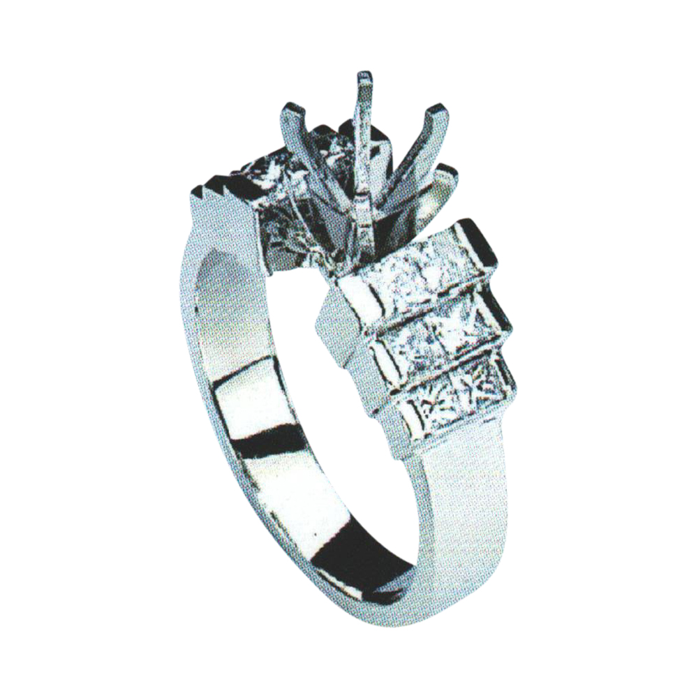 Enchanting Elegance: 0.85 Carat Princess-Cut Diamond Engagement Ring in 14k, 18k, and Platinum