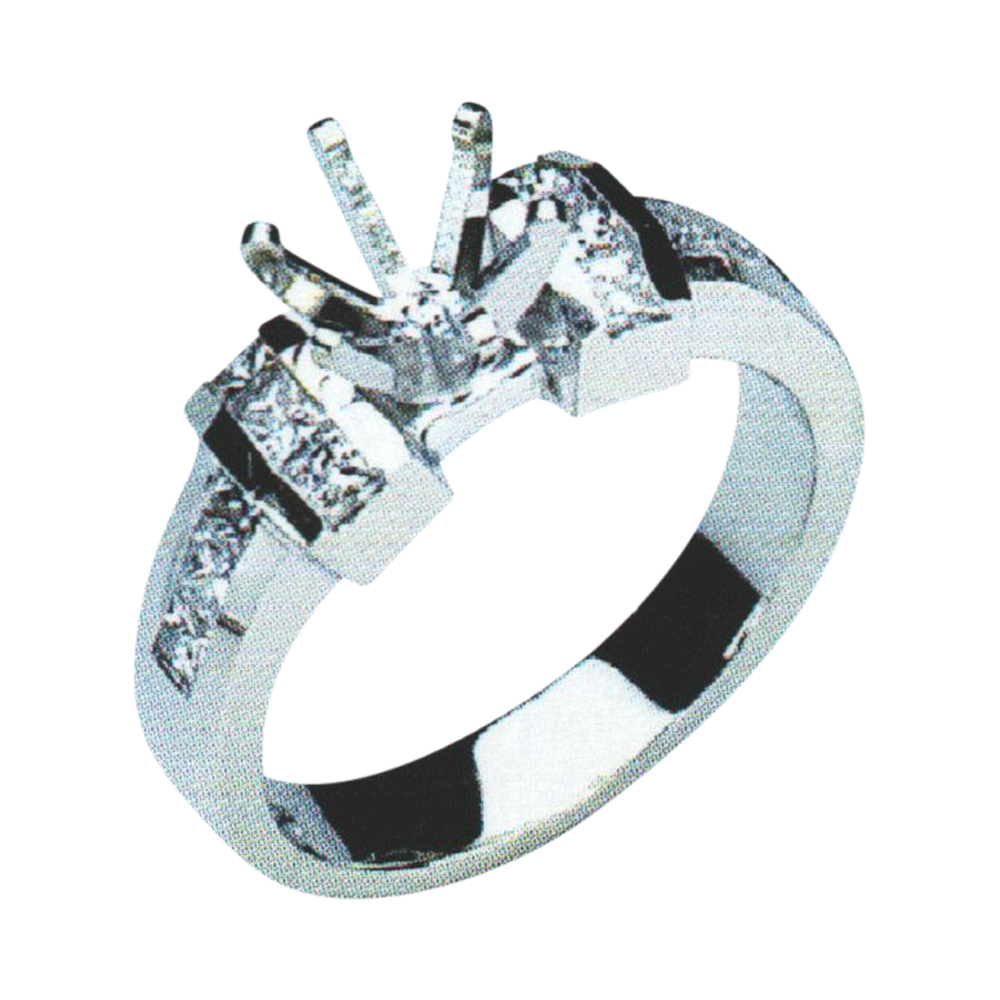 Regal Charm: 0.62 Carat Princess-Cut Diamond Engagement Ring in 14k, 18k, and Platinum