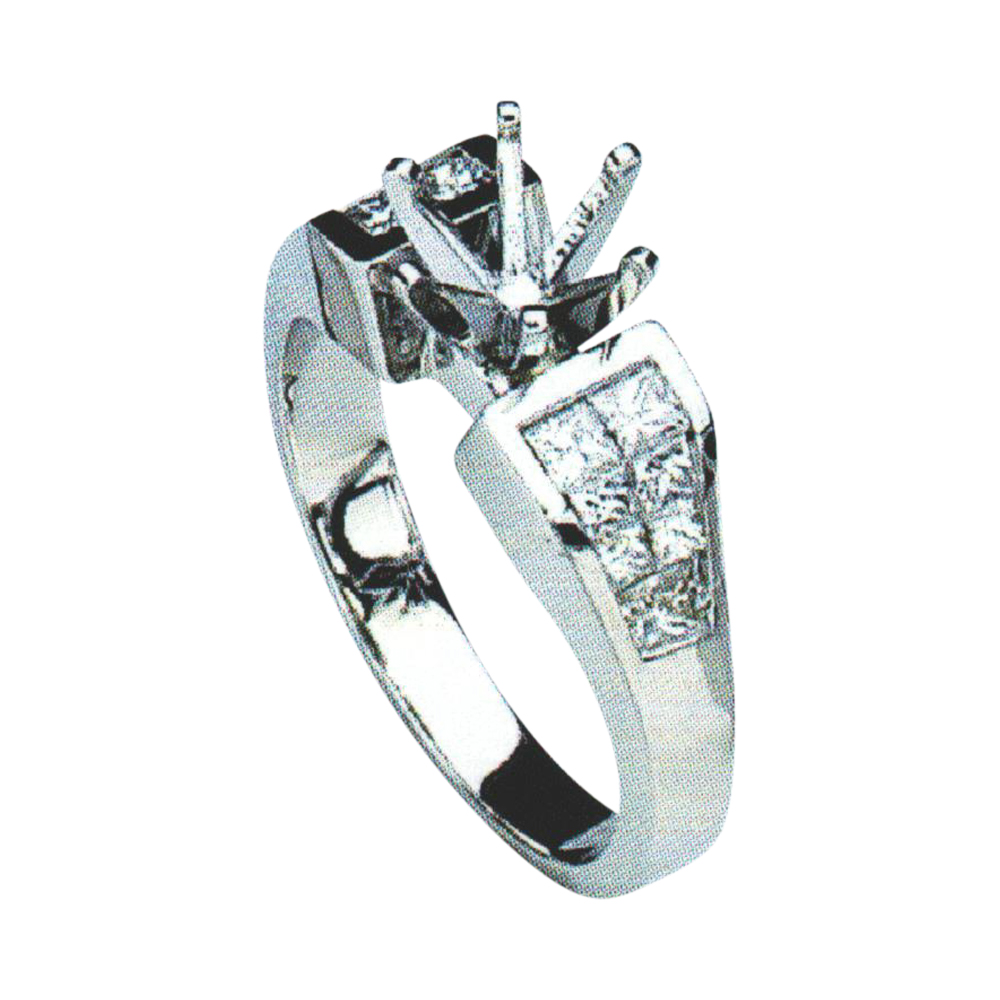 Captivating 0.92 Carat Princess-Cut Diamond Engagement Ring in 14k, 18k, and Platinum