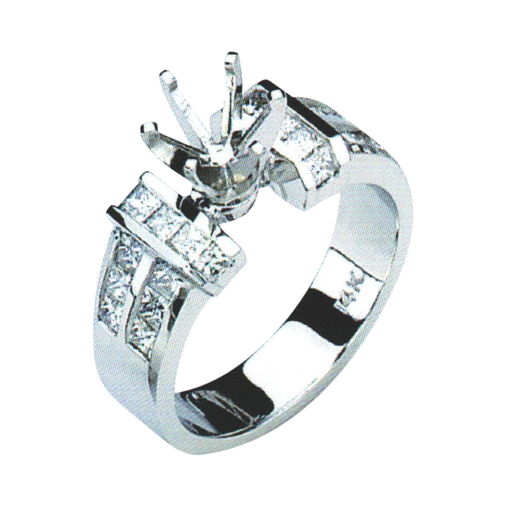 Sparkling 0.89 Carat Princess-Cut Diamond Engagement Ring in 14k, 18k, and Platinum