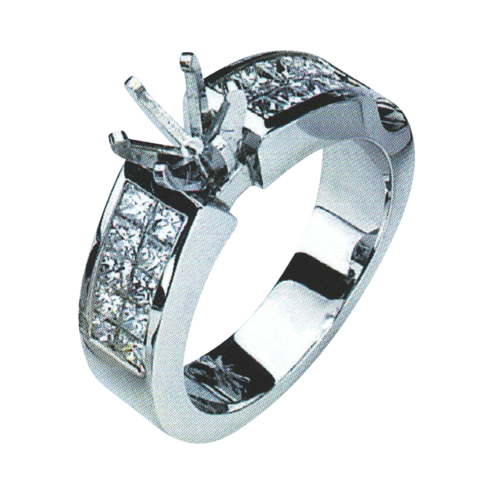 Stunning 0.95 Carat Princess-Cut Diamond Engagement Ring in 14k, 18k, and Platinum