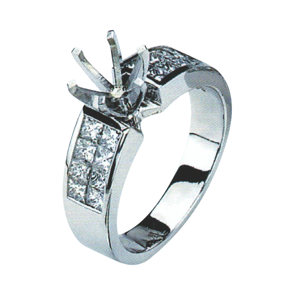 Elegant 0.81 Carat Princess-Cut Diamond Engagement Ring in 14k, 18k, and Platinum