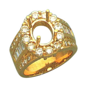 Elegant Fusion 1.15 Carat Round-Cut and 0.80 Carat Baguette-Cut Diamond Ring in 14k, 18k, and Platinum