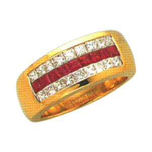 Regal Elegance 0.76 Carat Princess-Cut Diamond and Ruby Ring in 14k, 18k, and Platinum