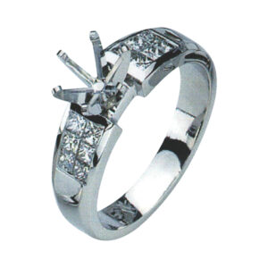 Regal Delight Princess Cut Engagement Ring with 0.59 Carat weight is available in 14k 18k and Platinum