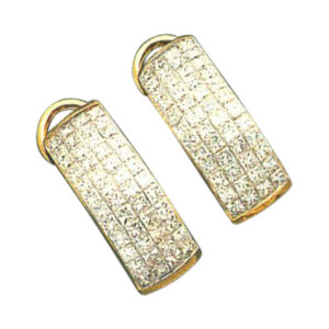 Exquisite Princess Cut Diamond Earring Set - 2.87 Carats