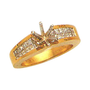 Radiant Splendor 0.82 Carat Princess-Cut Diamond Ring in 14k, 18k, and Platinum