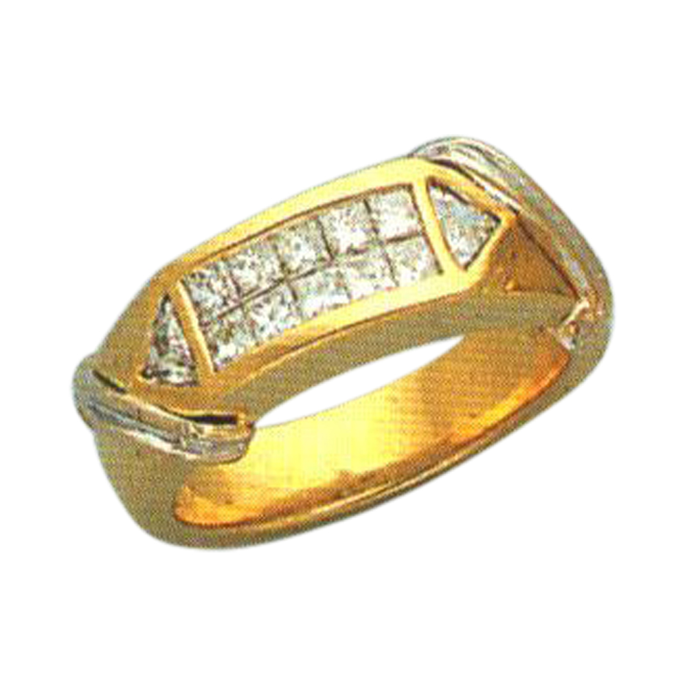 0.52 Carat Princess-Cut and 0.18 Carat Trilliant Diamond Band - Available in 14k, 18k, and Platinum