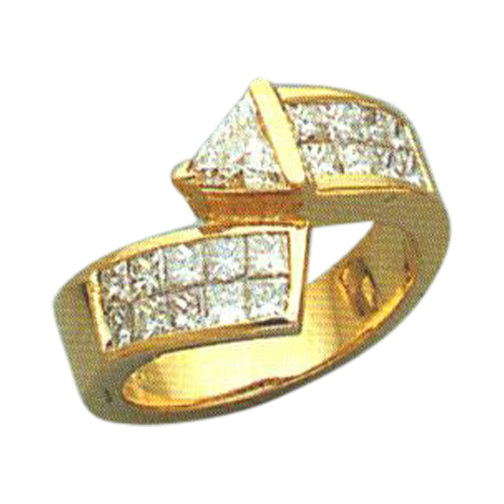 1.03 Carat Princess-Cut and Trilliant-Cut Diamond Ring - Available in 14k, 18k, and Platinum