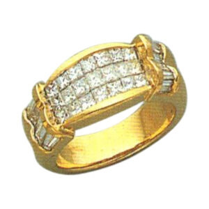 1.15 Carat Princess-Cut and 1.20 Carat Baguette Diamond Ring - Available in 14k, 18k, and Platinum