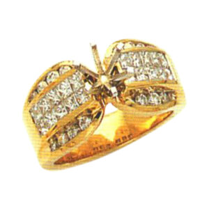 Princess-Cut 1.41 Carat and Round-Cut 0.49 Carat Diamond Ring - Available in 14k, 18k, and Platinum