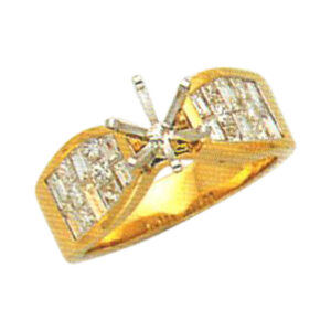 Princess-Cut 0.50 Carats and Baguette 0.82 Carats Ring - Available in 14k, 18k, and Platinum