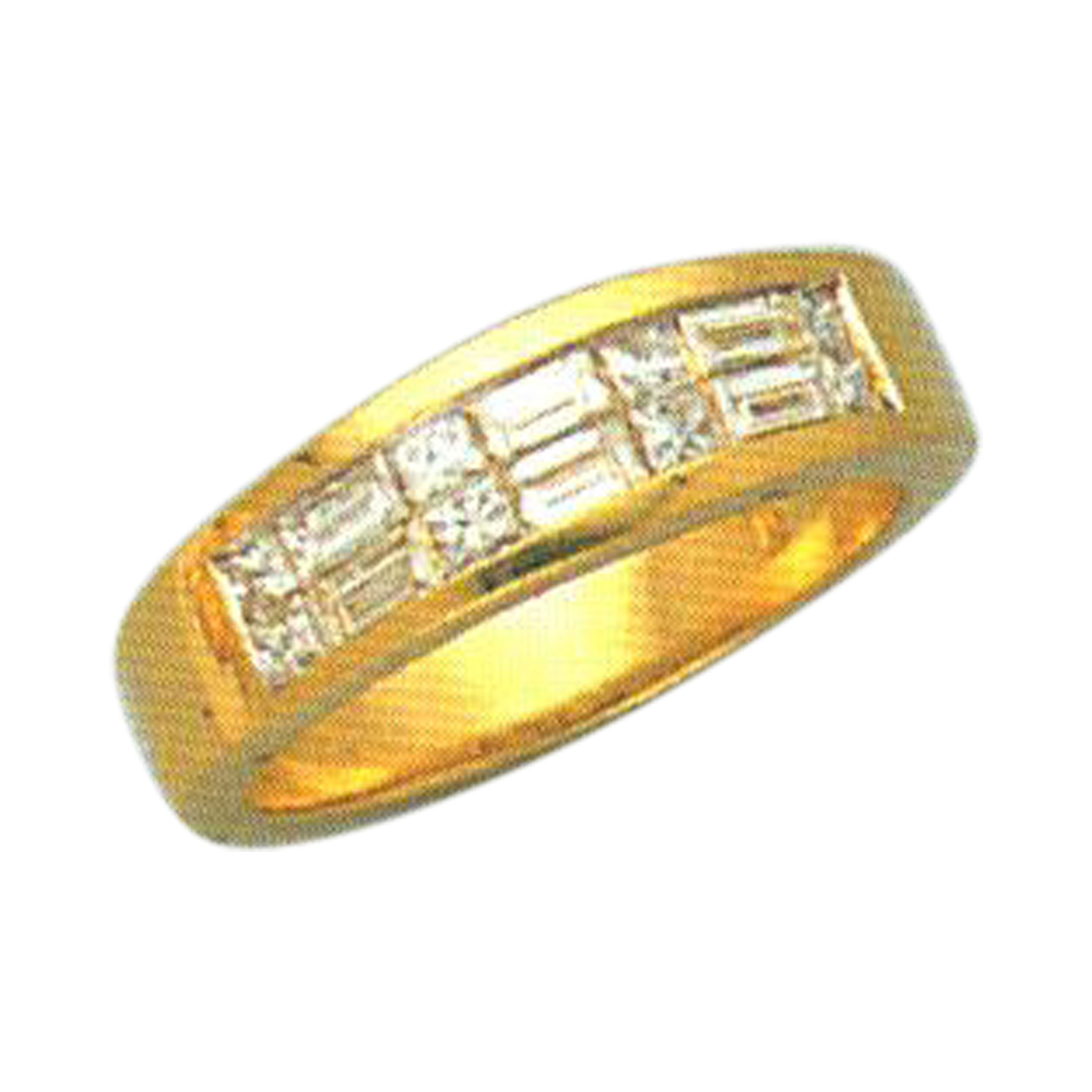 Princess-Cut 0.32 Carats and Baguette 0.55 Carats Band- Available in 14k, 18k, and Platinum