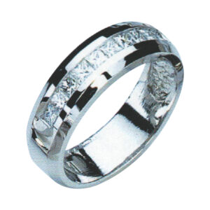Modern Elegance Men's Ring with 0.88 Carat Princess-Cut Diamonds