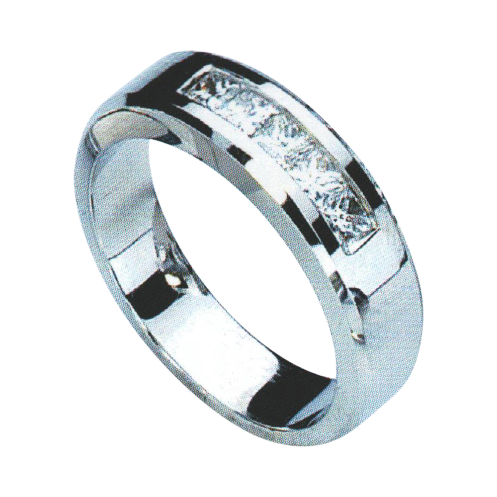 Timeless Charm Men's Ring with 0.74 Carat Princess-Cut Diamonds