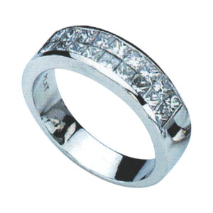 Opulence Redefined Men's Ring with 2.12 Carat Princess-Cut Diamonds