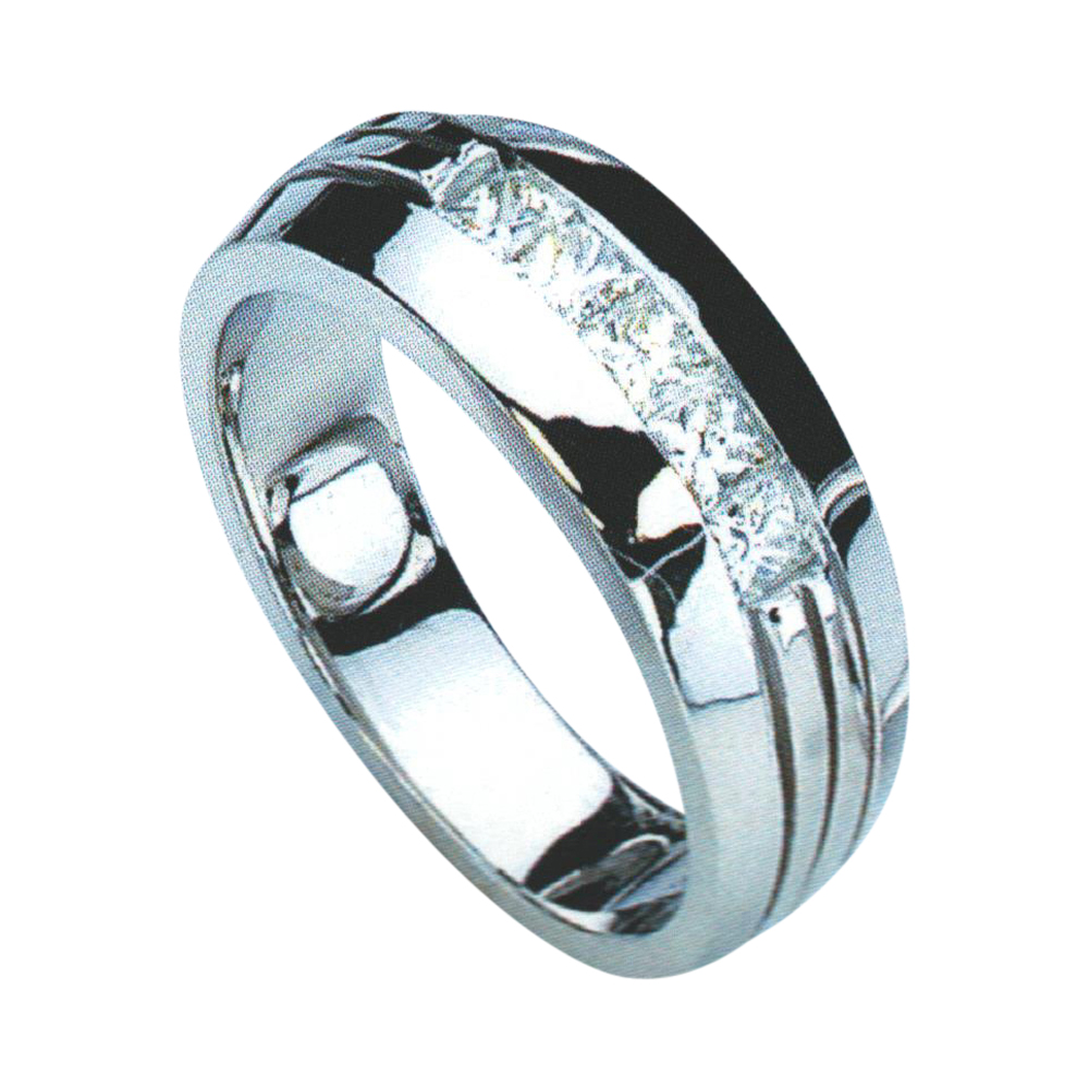 Men's Ring with Classic Elegance and 0.73 Carats of Princess-Cut Diamonds