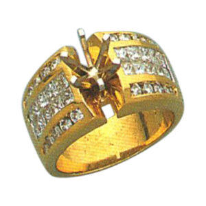 Princess-Cut 1.04 Carat and Round-Cut 0.43 Carat Diamond Ring - Available in 14k, 18k, and Platinum