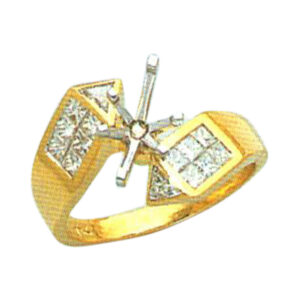 Princess-Cut 0.68 Carat Diamond Ring with Trilliant-Cut 0.19 Carats - Available in 14k, 18k, and Platinum