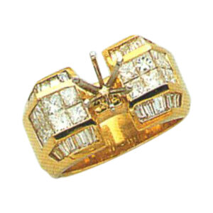 Princess-Cut 1.27 Carat Diamond Ring with Baguette Accents - Available in 14k, 18k, and Platinum