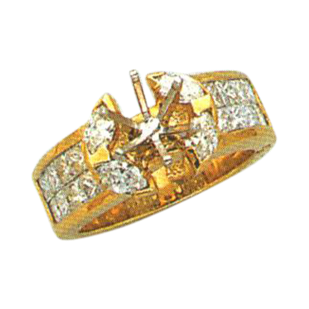 Princess-Cut 1.73 Carat Diamond Ring with Marquise-Cut 0.55 Carat Accents - Available in 14k, 18k, and Platinum