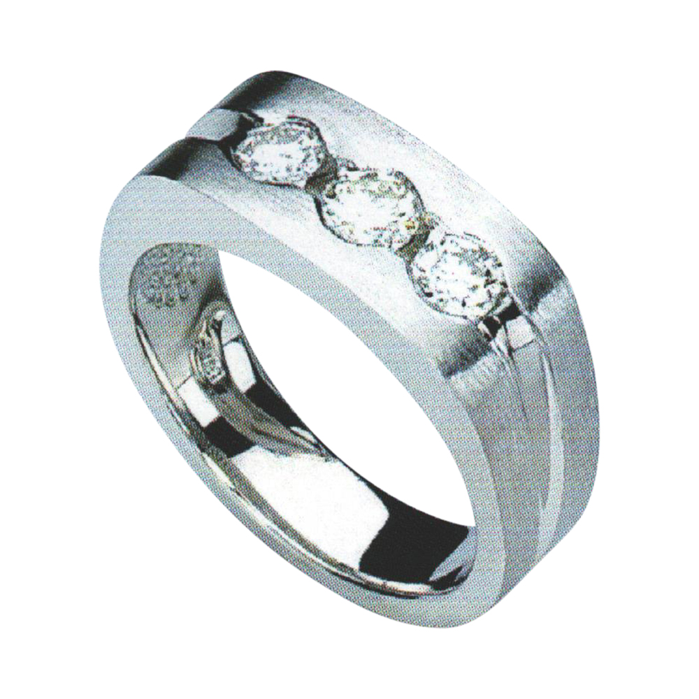 Men's Ring with Round Diamonds Weighing 0.85 Carats