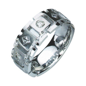Classic Elegance Men's Ring with Round Diamonds Weighing 0.22 Carats and 0.26 Carats