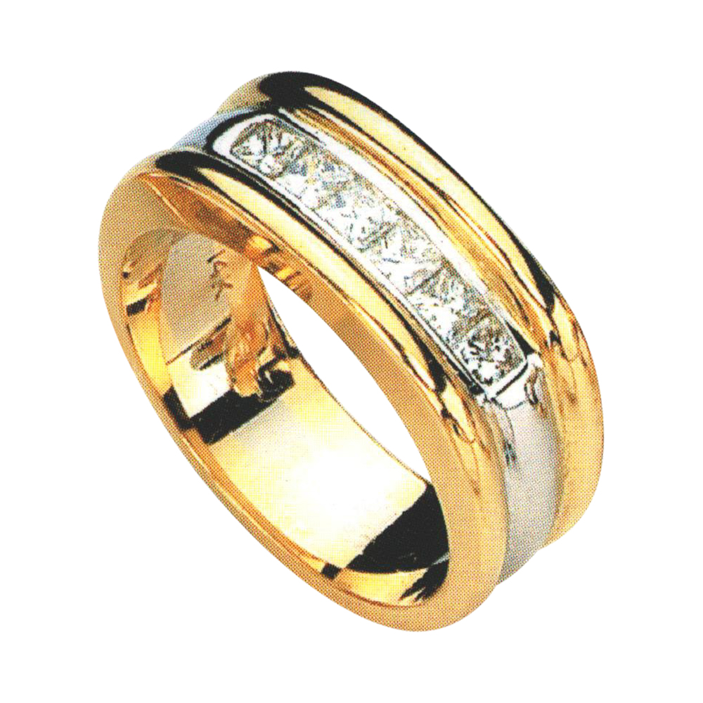 Men's Ring with 0.75 Carats of Princess-Cut Diamonds is Stylish and Elegant.