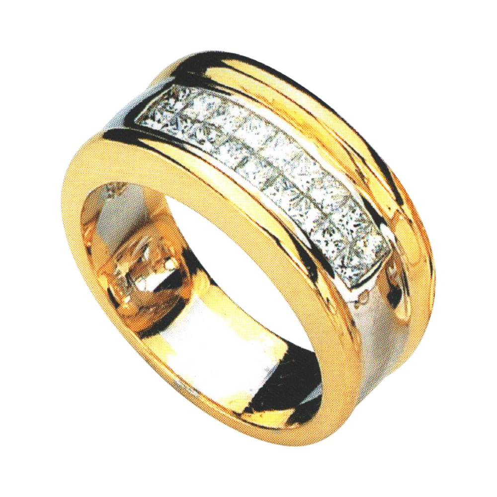 Elegant and Sophisticated Men's Ring with 1.04 Carat Princess-Cut Diamonds