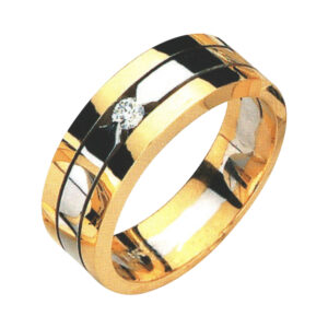 Timeless Charm Men's Ring with 0.12 Carat Round-Cut Diamond