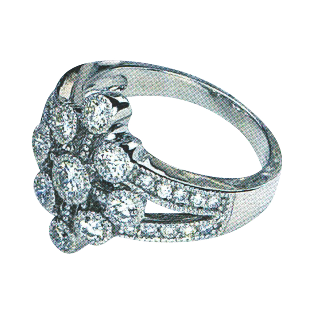 Elegance Redefined Round Diamond Ring with 9 Rounds and 20 Rounds
