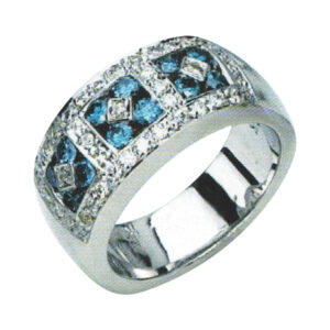 Elegance Redefined Blue Diamond with 12 Blue Rounds and 38 White Rounds