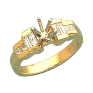 Graceful Union Baguette-Cut and Princess-Cut Diamond Ring in 14k, 18k, and Platinum