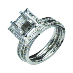 Elegant Wedding Set with 0.87 Carat Weight Rounds in 14k, 18k, and Platinum