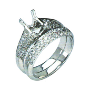 Exquisite Wedding Set with 0.75 Carat Round Diamonds in 14k, 18k, and Platinum