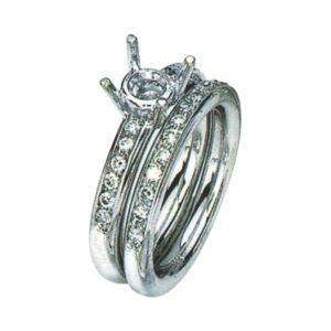 Exquisite Wedding Set with 0.39 Carat Round Diamonds in 14k, 18k, and Platinum