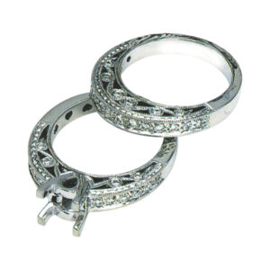 Exquisite Wedding Set with 0.70 Carat Round Diamonds in 14k, 18k, and Platinum