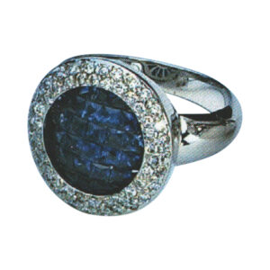 Captivating Blue Sapphire Gem Embellished with 36 Blue Sapphires and 56 Rounds