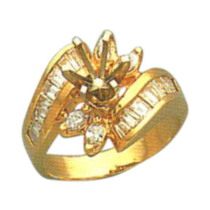 Baguette-Cut 0.80 Carats and Marquise-Cut 0.32 Carats Ring - Available in 14k, 18k, and Platinum