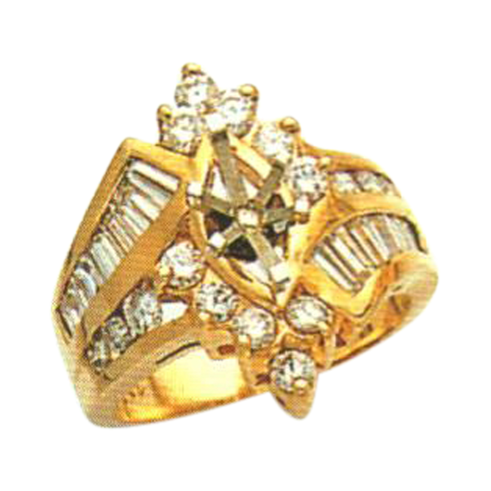 Baguette-Cut 0.98 Carats and Round-Cut 0.77 Carats Ring - Available in 14k, 18k, and Platinum