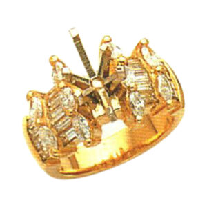 Marquise-Cut 0.79 Carats Ring with Baguette-Cut 1.03 Carats - Available in 14k, 18k, and Platinum