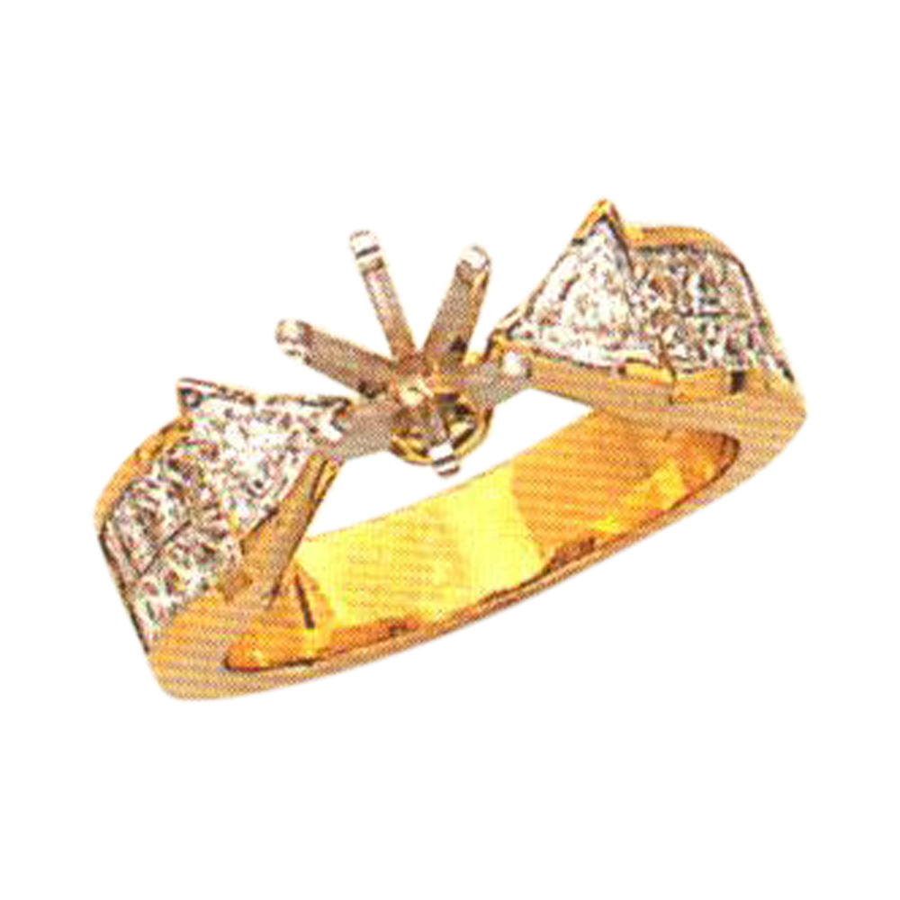 Stunning 0.84 Carat Princess-Cut and 0.61 Carat Trilliant-Cut Diamond Ring, Available in 14k, 18k, and Platinum