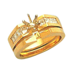 Princess-Cut Diamond Ring Set - 0.80 Carats - Available in 14k, 18k, and Platinum