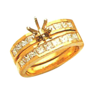Princess-Cut Diamond Ring Set - 1.10 Carats - Available in 14k, 18k, and Platinum