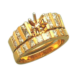 Princess-Cut Diamond Ring Set - 1.40 Carats - Available in 14k, 18k, and Platinum