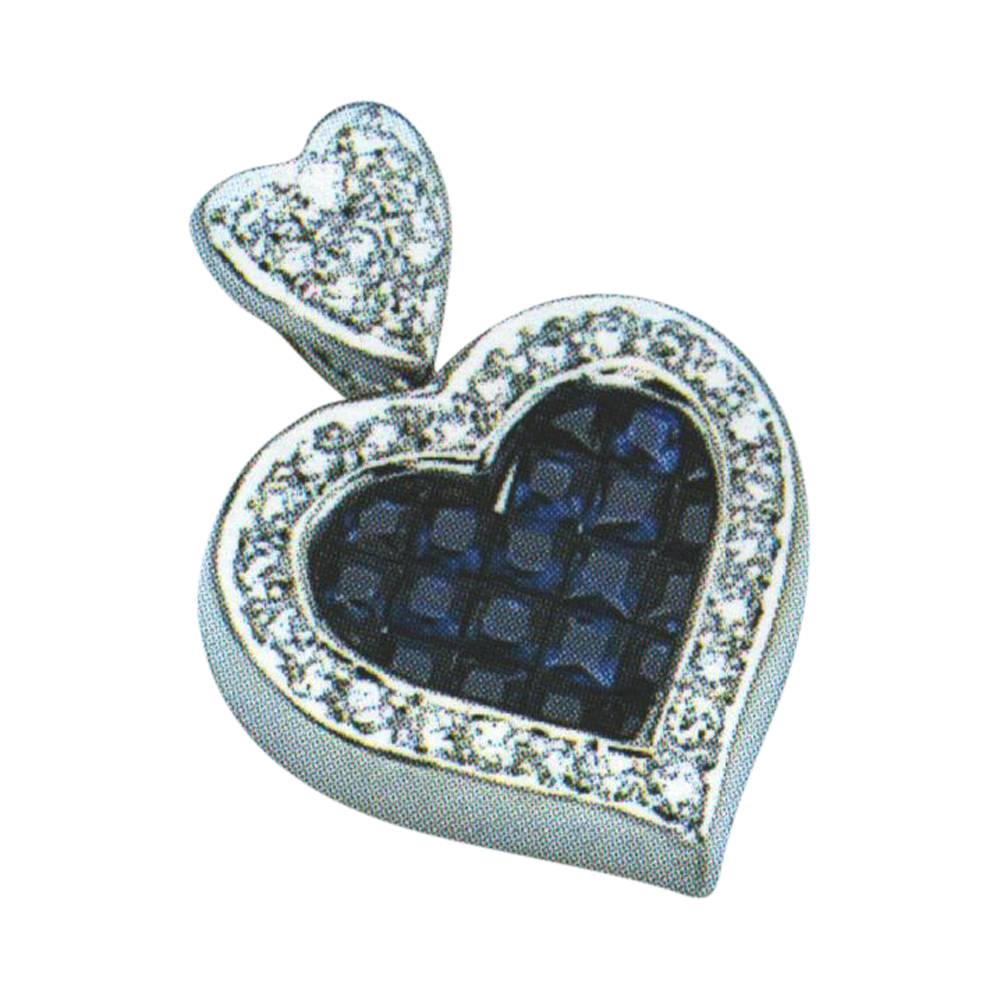 Elegant Blue Sapphire Pendant 21 Blue Sapphires and 33 Round Diamonds in 14k, 18k, and Platinum
