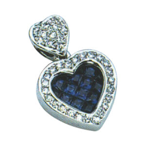 Exquisite Blue Sapphire Pendant 15 Blue Sapphires and 36 Round Diamonds in 14k, 18k, and Platinum