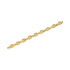 Regal Princess-Cut Diamond Bracelet - Adorn Your Wrist with 5.38 Carats of Elegance in 14k, 18k, or Platinum