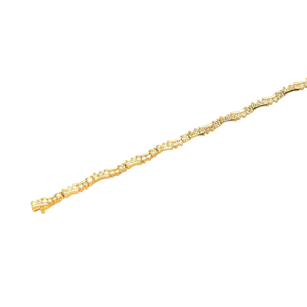 Radiant Round-Cut Diamond Bracelet - Adorn Your Wrist with 3.55 Carats of Brilliance in 14k, 18k, or Platinum